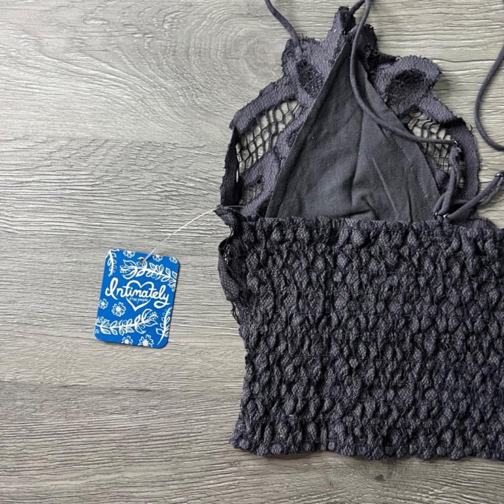 Free People Adella Bralette, Charcoal Gray ,  Sz Medium (NWT) - Picture 7 of 7